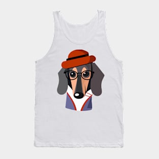 Retro Dachshund Lady Dog Lover Retro Tank Top